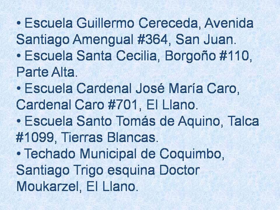 f_poderosas's tweet photo. Favor difundir albergues en la región de Coquimbo. #podersolidario http://t.co/ect8ShIby6