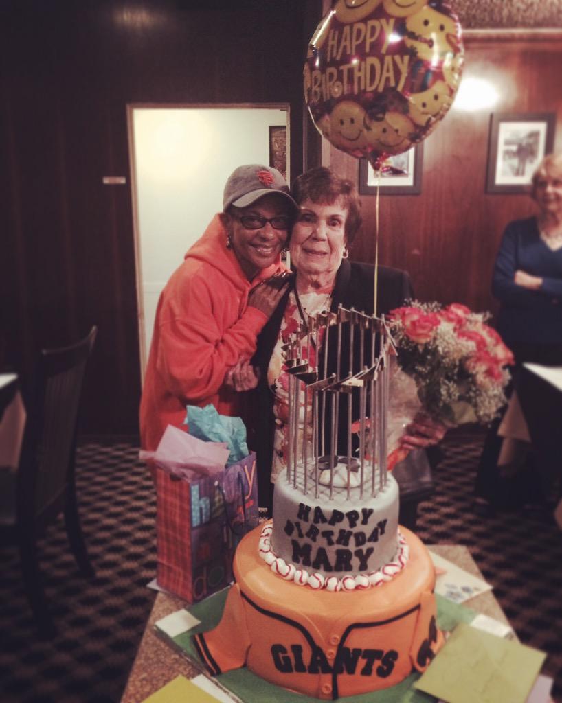 Post workout, popped by to wish a Happy 94th Birthday to Mary,  usher!  Love her!  
