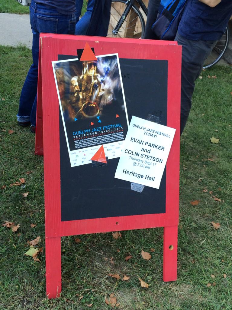 FittedShards's tweet photo. Evan Parker and Colin Stetson just ROCKED the Guelph Jazz Fest! I gotta push a whole lot harder! Wow! #intotheshed! http://t.co/EmrfPKLf7G