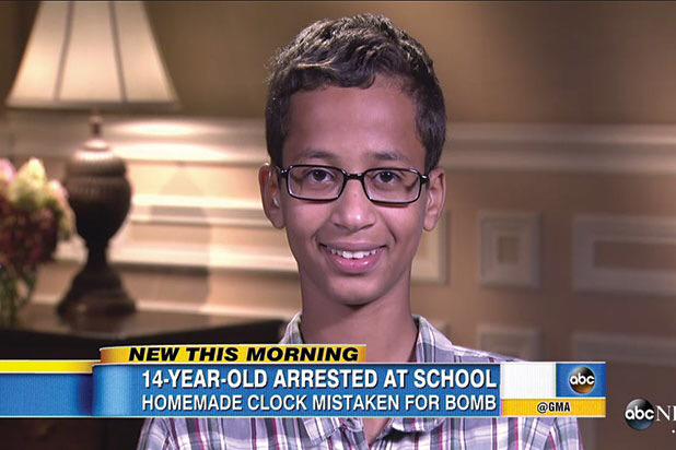 chaincharcoal's tweet photo. Ahmed proudly made a ⏰-it got him arrested &amp; trip 2 the White House. Character &amp; class! We ❤️this kid #StandWithAhmed http://t.co/DDLQv7ua1G