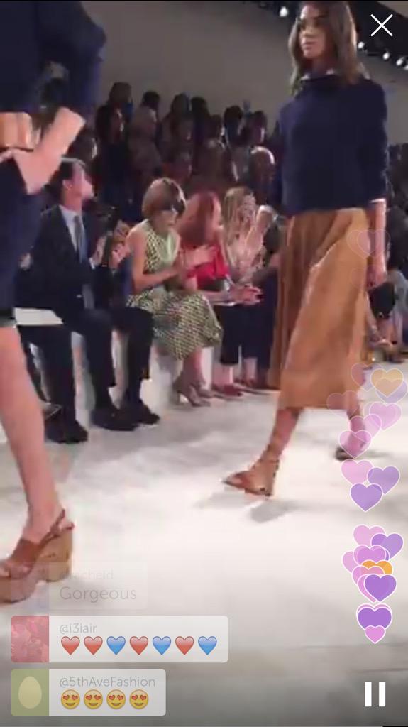 XFashion's tweet image. Scenes from the front row at @RalphLauren. Watch the replay now on @periscopetv: pscp.tv/w/1kvKpPyDLPXKE