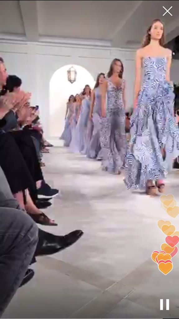 XFashion's tweet image. Scenes from the front row at @RalphLauren. Watch the replay now on @periscopetv: pscp.tv/w/1kvKpPyDLPXKE
