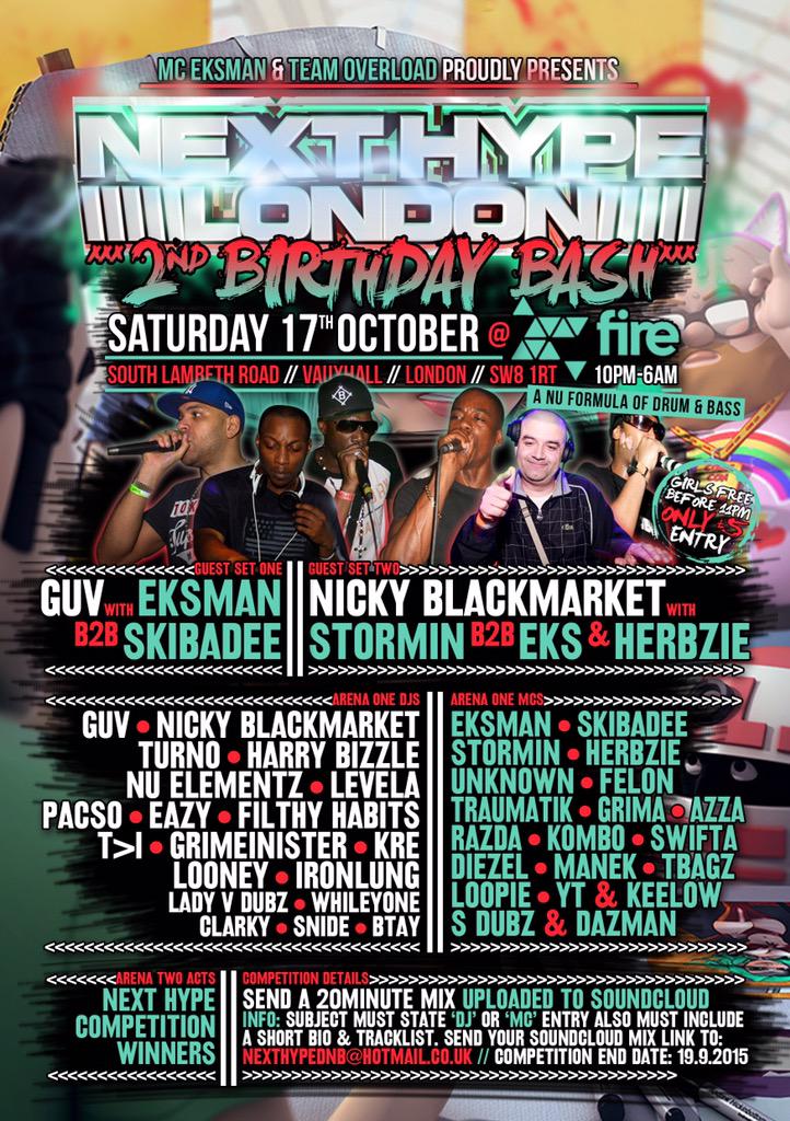 Overloadevents's tweet photo. Next hype 2nd birthday bash 
STILL £5 &amp; Girls STILL free b4 11PM

Tickets available now at 
http://t.co/WZpYJTLRdI http://t.co/wZwyX9ac82