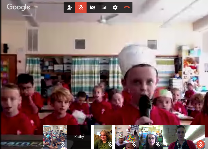 Our first Global Collaboration Day was a great success!  7 schools, 6 states, one project! #globaled15 #RosieRevere