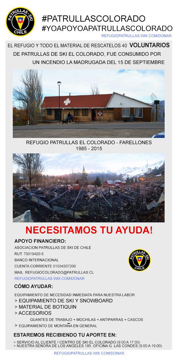 Mathias_Traeger's tweet photo. Algunas personas ya lo saben, pero #PatrullasColorado sufrió la pérdida de su refugio y equipo a causa de un incendio http://t.co/YR4sBDNjNA