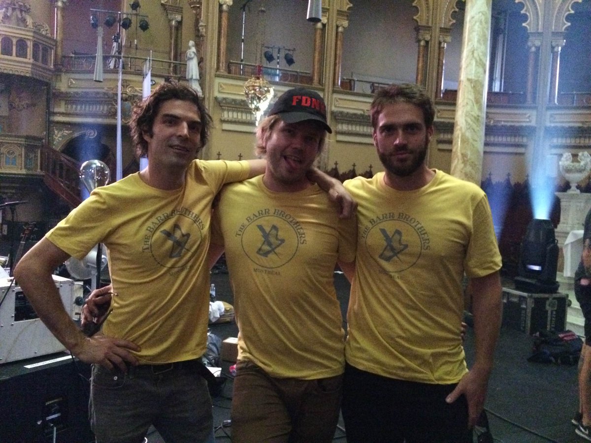 The Barr Brothers (@thebarrbrothers) on Twitter photo New shirts just in time for <a href="/popmontreal/">POP Montréal</a> … black model also available. See ya tonight! New shirts just in time for <a href="/popmontreal/">POP Montréal</a> … black model also available. See ya tonight!
