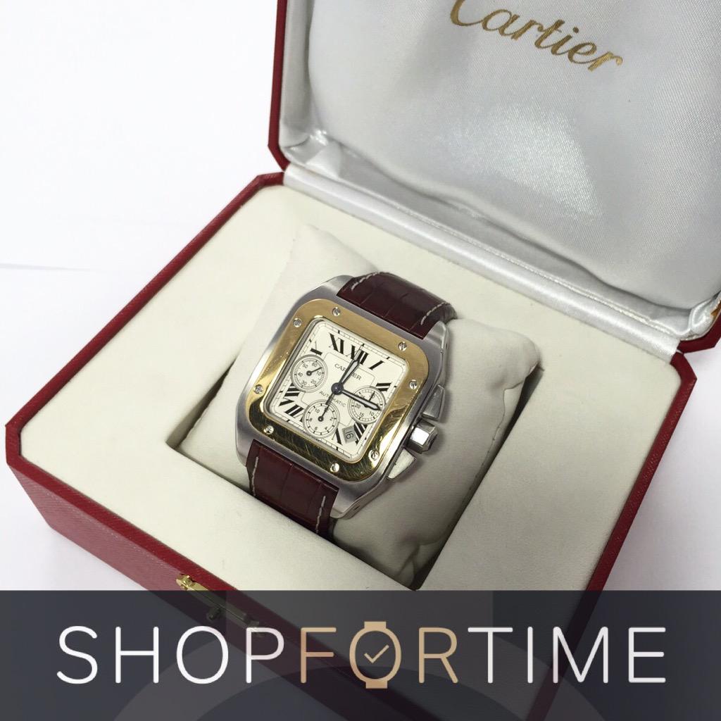 ShopForTime's tweet image. Another picture of in stock now 2010 Cartier Santos 100 XL Chronograph with box and papers please contact for details