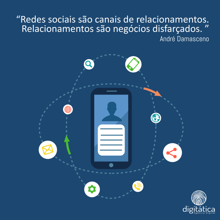 digitatica's tweet photo. “Redes sociais são canais de relacionamentos. Relacionamentos são negócios disfarçados. ” -André Damasceno http://t.co/ZG0n6iWbUo