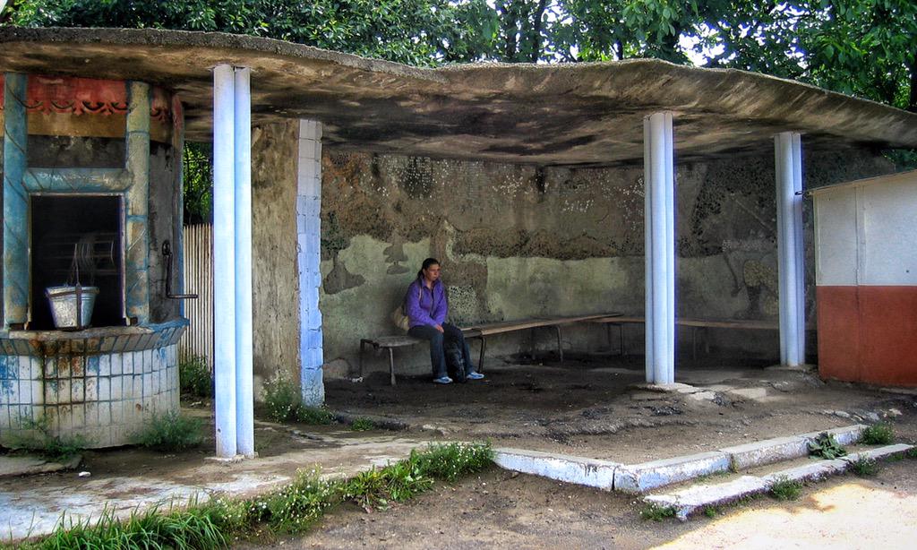 adn7bc's tweet photo. @FuelPublishing @BrutalHouse Somewhere near Căpriana, Moldova [2005] #sovietbusstops http://t.co/w0EfUhaZcn