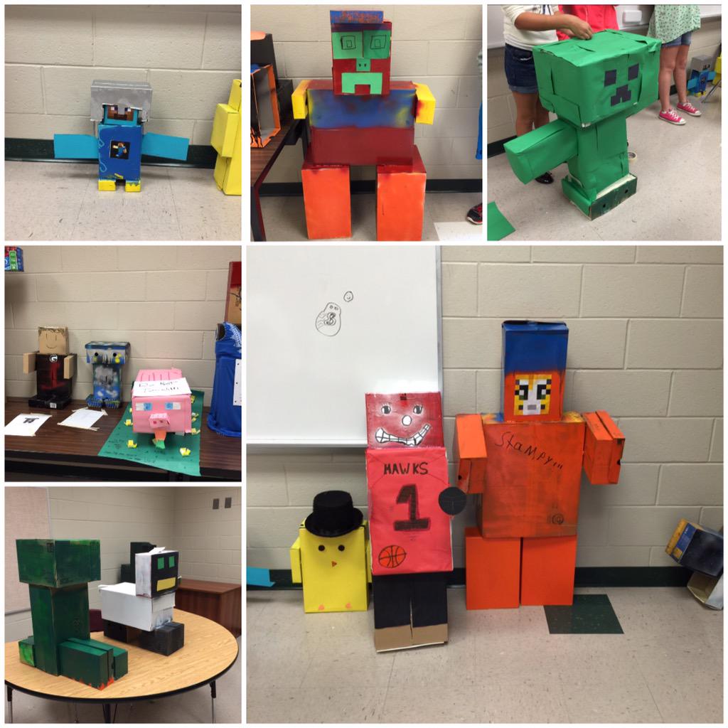 BethSundermeyer's tweet photo. 5th grade creating Minecraft characters and finding the total volume. Such a hard working group!! @CMCSIWarriors http://t.co/nSpEuu2s0y