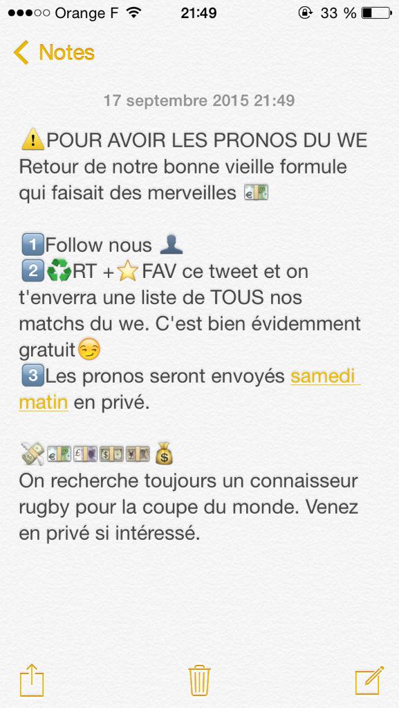 ASPWPRONOS's tweet image. 🔥RT+FAV pour les pronos du we GRATUITEMENT en privé
💸Pas oublier de follow
#ParionsSport #TeamParieur