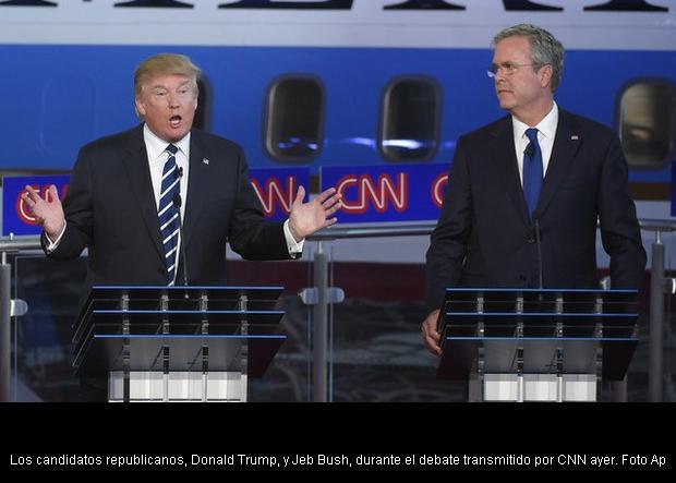 lajornadaonline's tweet photo. #DebateRepublicano lo más visto en historia de tv por cable #CNNMex @realDonaldTrump @JebBush http://t.co/YMzK0Ir6vB http://t.co/RphoBjV3A0