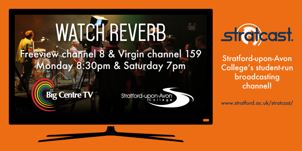 Watch our students' music show Reverb on <a href="/BigCentreTV/">BigCentreTV</a> (freeview ch8, Virgin ch159) or stream 🔗 stratford.ac.uk/stratcast/?utm…