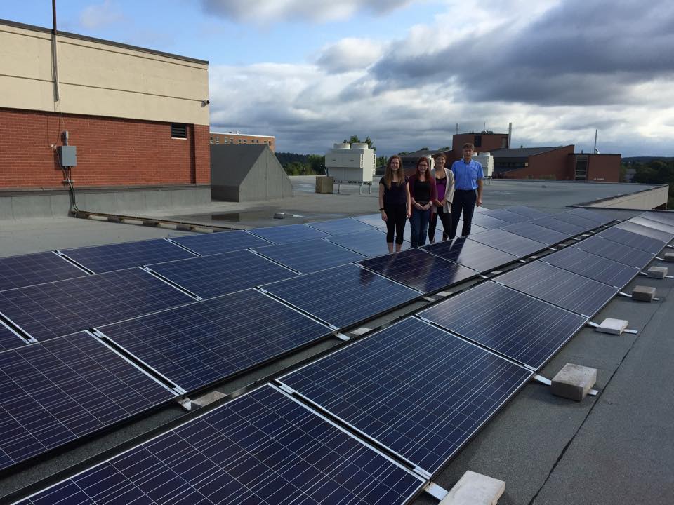 TheU_enviro's tweet photo. So excited to announce that STFX HAS SOLAR PANELS up and running! Thanks to @mikaelahh, Victoria Cullen,and the team! http://t.co/TteSvlqZR3