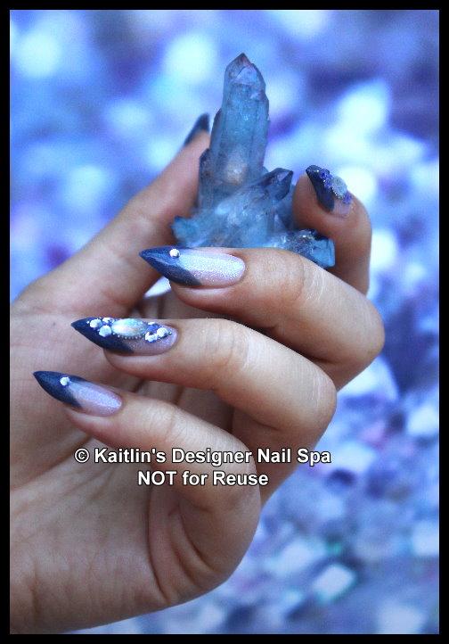 angelsunawares's tweet photo. "Making the Point" Crystal Tanzanite Gel Manicure with Individually Hand Placed Gems. #manicure #mani #nails http://t.co/ZhgCaZJKN0