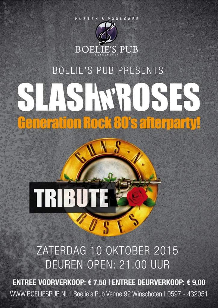 Win!! Retweet en maak kans op een vrijkaart voor Slash N' Roses op zaterdag 10 okt! Trekking zondag 20 september