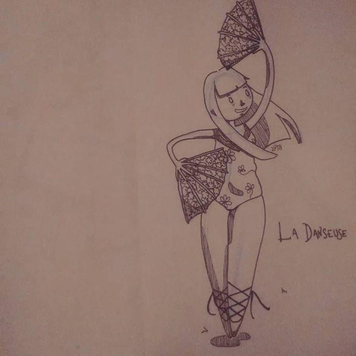 Lilart33's tweet image. [INSTA] La Danseuse aux Éventails. #danse #eventails #stylisé #doodle #monpetitcarnet Je viens de lier mon compte I…