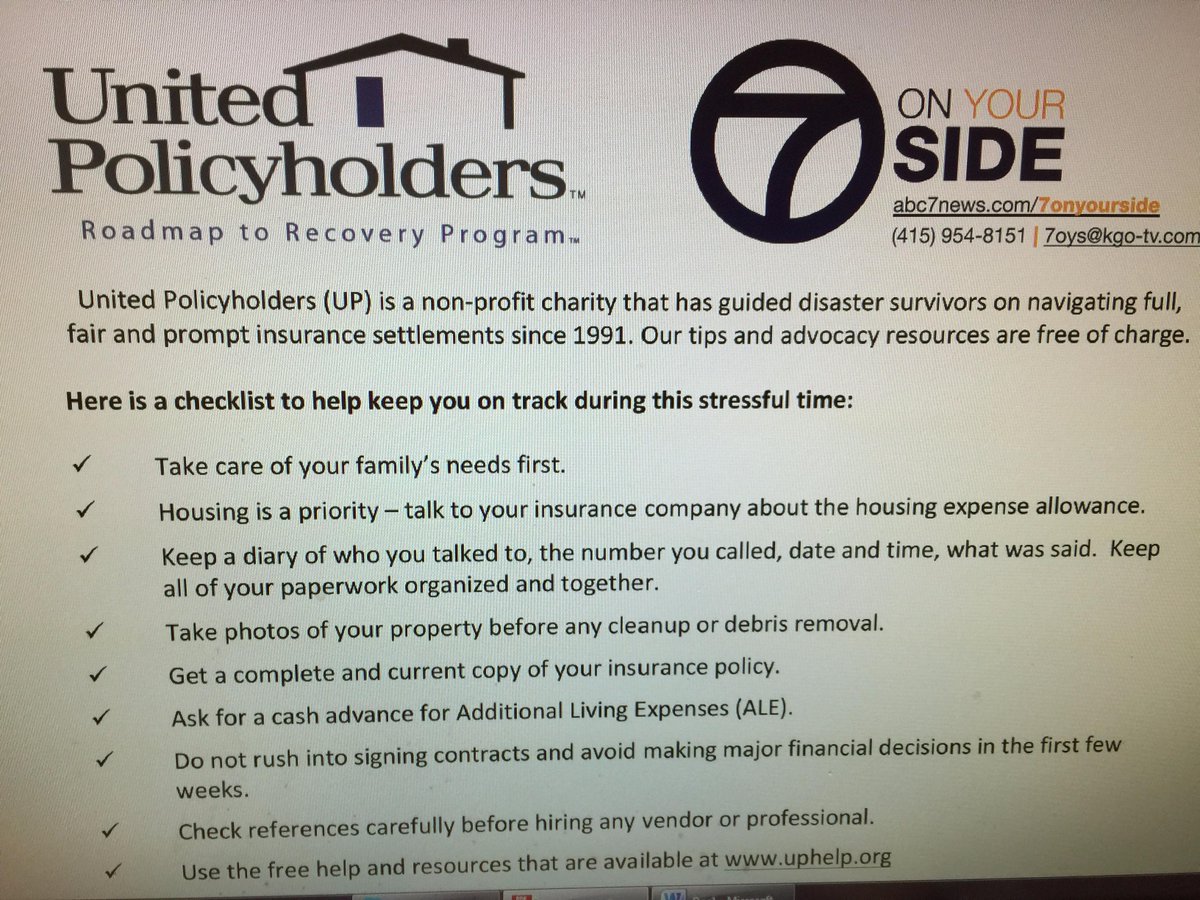 CherylABC7's tweet image. #RoadmaptoRecovery from @MFinney &amp;amp; #7onyoursideSF How to navigate #fairinsurance settlements from #disasters