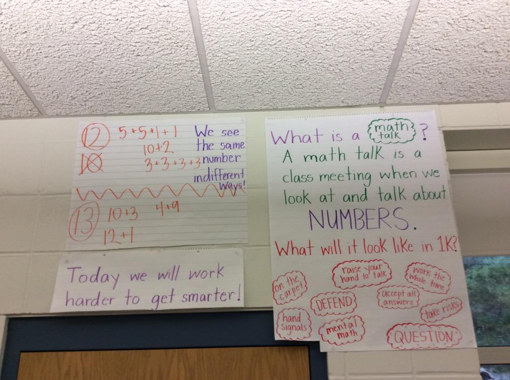 missK1stgrade's tweet photo. Our brains are growing during our math talks! #seeingnumbersdifferently #explainingourthinking #1stgrade http://t.co/gREj9HKc5F