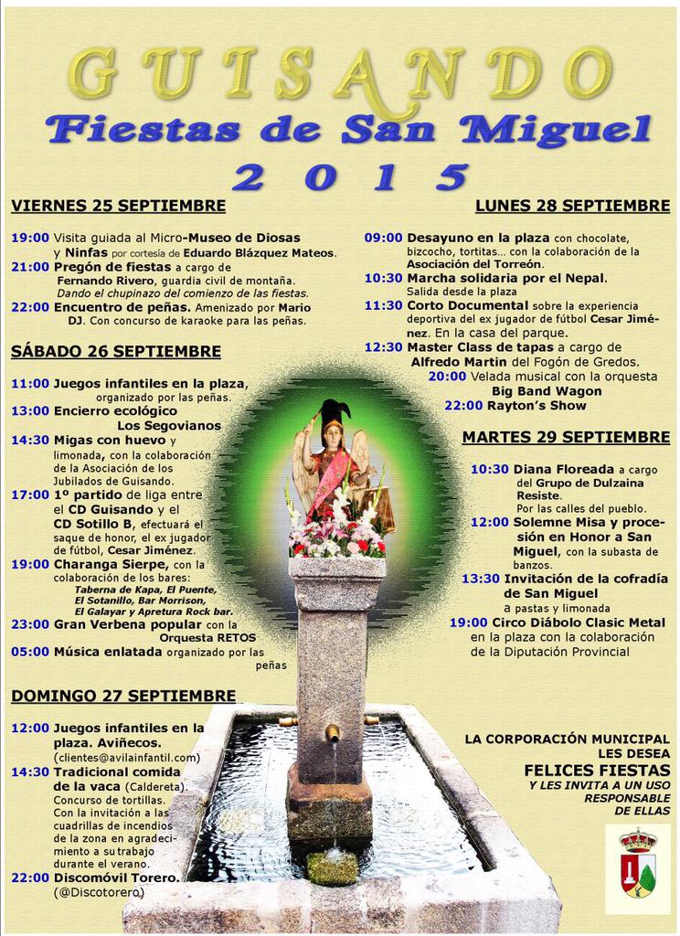 Forodeguisando's tweet photo. Cartel de fiestas de san Miguel 2015 http://t.co/ht112tAH9u