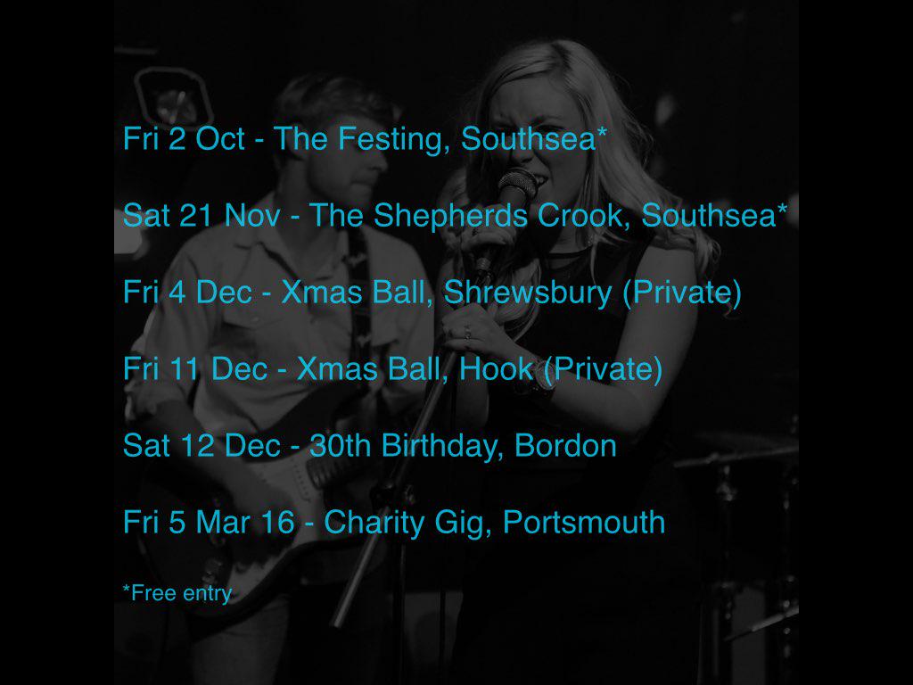 Here are our confirmed gigs over the next few months....come down and join us! <a href="/GoGoPortsmouth/">Go Out in Portsmouth</a> <a href="/RedStageEvents/">RedStage Events</a>
