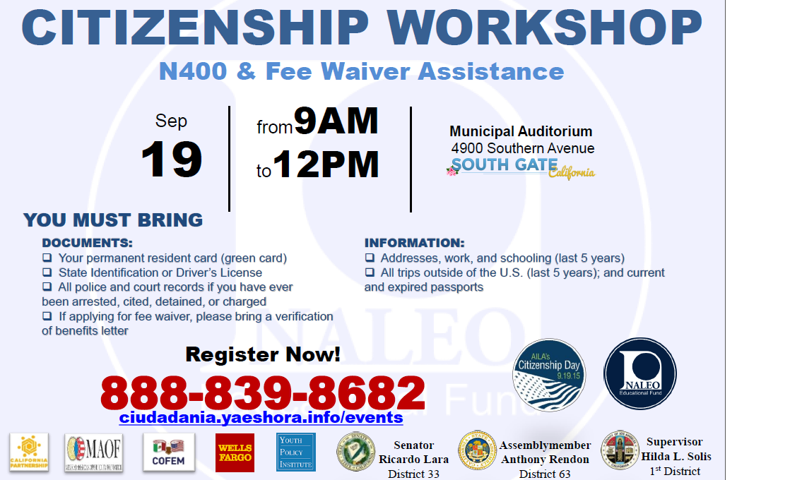 Hilda Solis On Twitter Register Now Citizenship Workshop N400