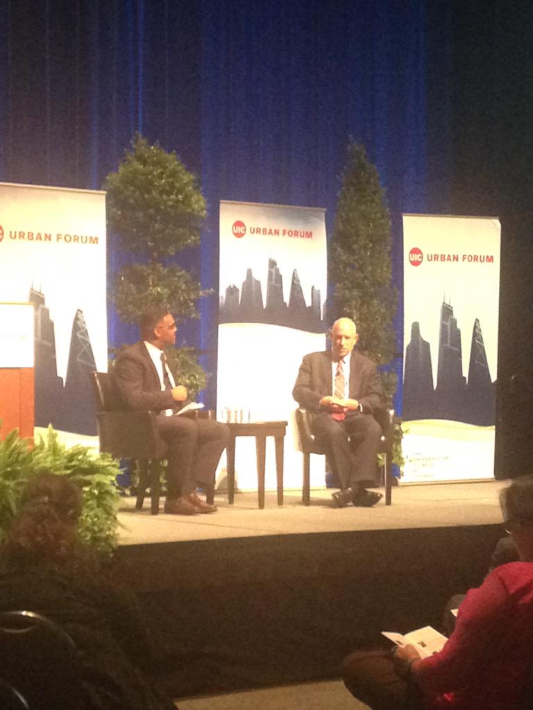ChiTrust's tweet photo. .@ChiTrust CEO Terry Mazany and @Joe_Hoereth share details on the #onthetable2015 report! #UrbanForum http://t.co/z9JcxO4Crg