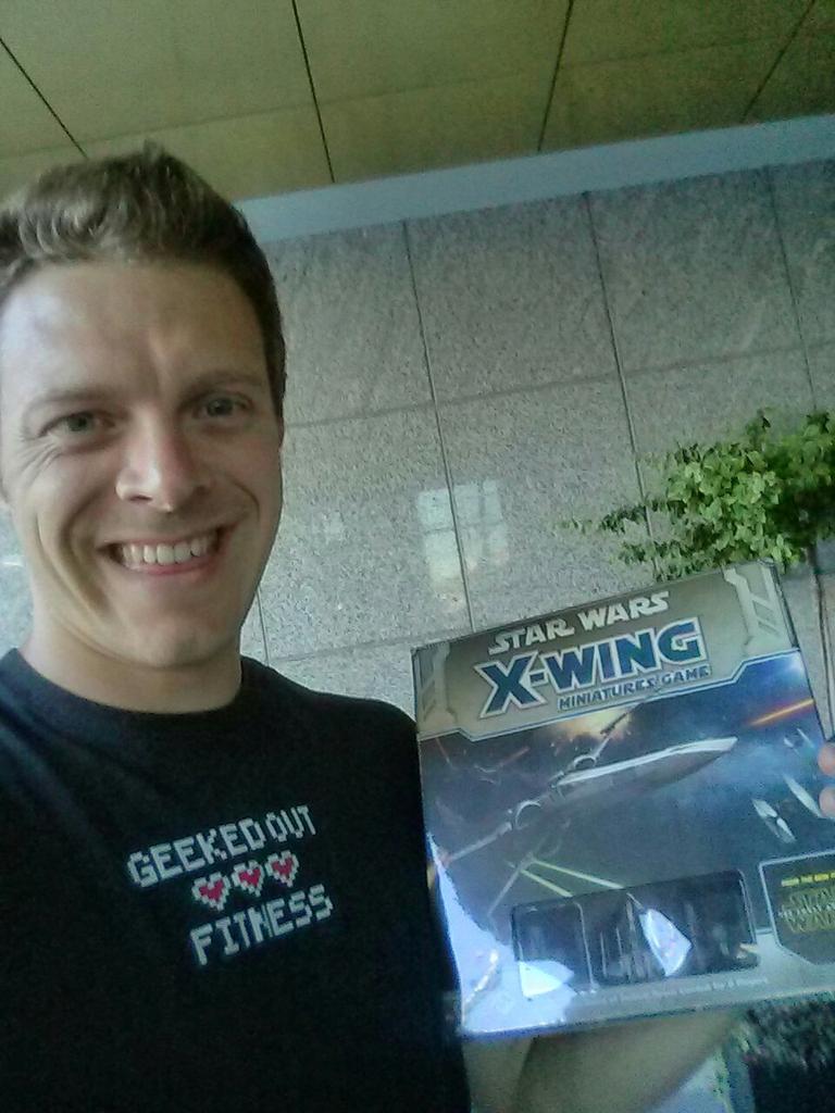 swspeculations's tweet photo. How happy is this guy? @GeekedOutFit 

#StarWars #xwingminiatures #StarWarsTheForceAwakens http://t.co/zoK6jPkQJ5