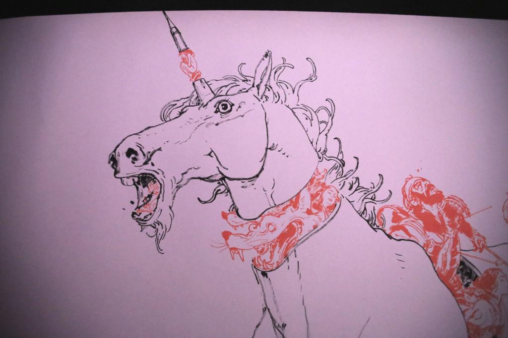 KimJungGiUS's tweet photo. Unicorn - 1 hour work - Portugal (Trojan horse was a Unicorn) #kimjunggi #livedrawing #illustration #drawing http://t.co/9q2lNxmIy0