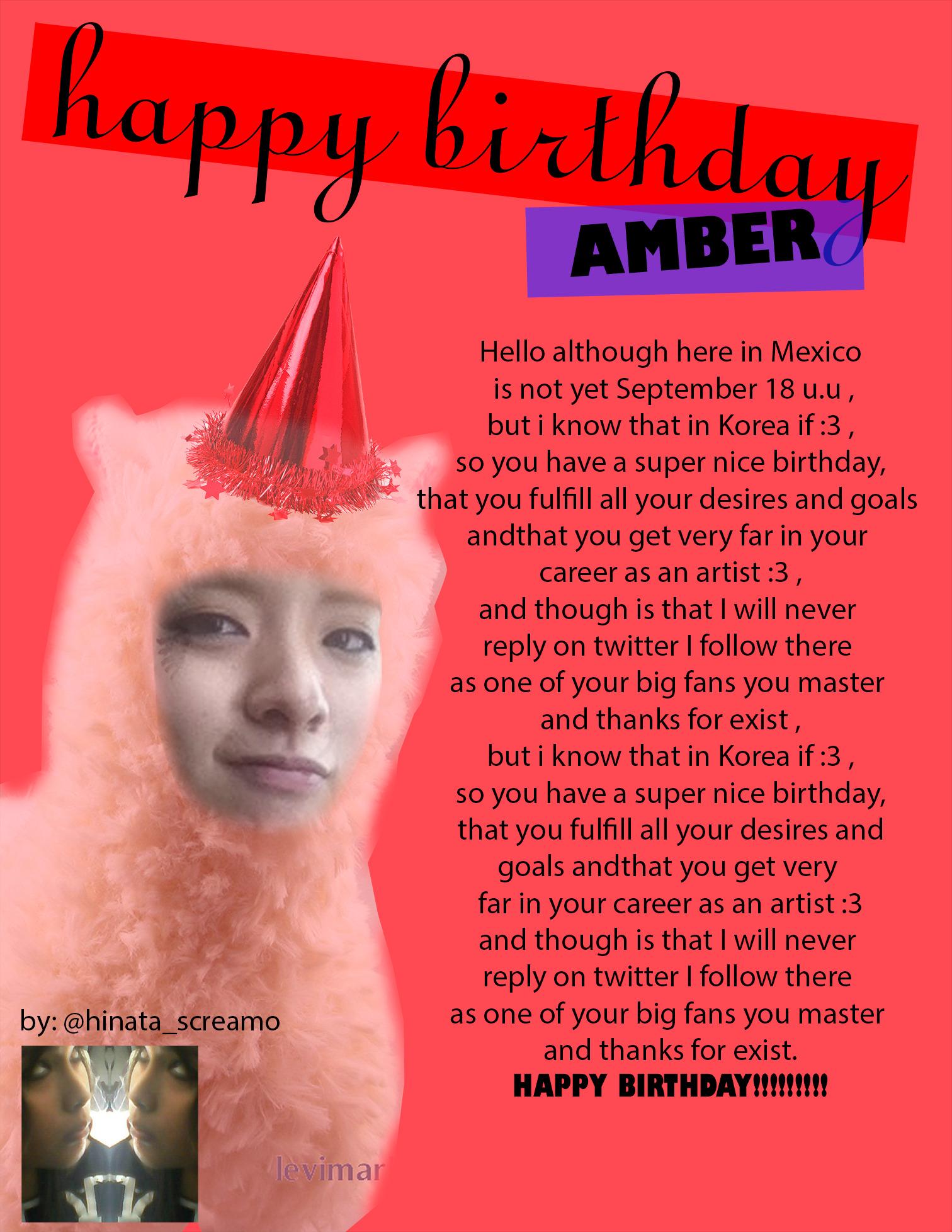  I hope you like it a lot :3 happy birthday amber :3
 AMBER LIU JOSEPHINE BY ALWAYS 