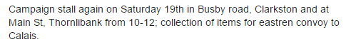 liz6153's tweet photo. Collection for East ren convoy to Calais on Saturday 19th. http://t.co/ugX5Q4i03z
