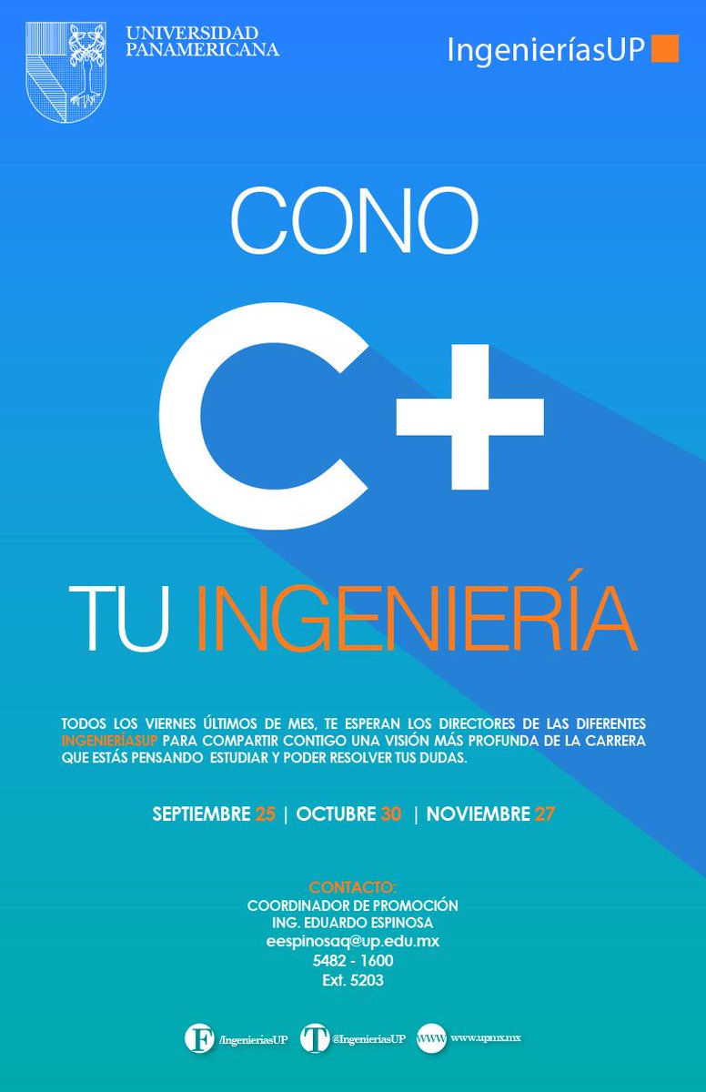 ¿Sabes bien en qué consiste la ingeniería que quieres estudiar?
Descúbrelo todos los viernes últimos de mes.