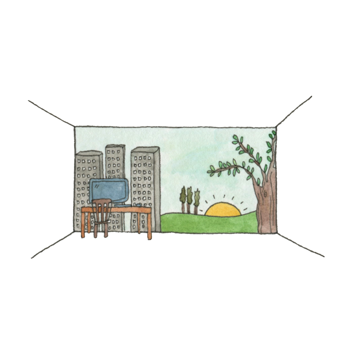 ch33kyideas's tweet photo. Imagine looking out at a beautiful landscape while you work! Day 17! "Sightseer" #cheekyideas http://t.co/P8TYqzpl9P http://t.co/hacsRYopPL