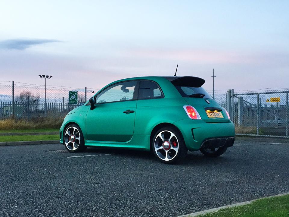 WrapStudios's tweet photo. Abarth 595 Competizione in @ArlonGraphics Green Aluminium #abarth #595 #competizione #wrapped #wrap #greenaluminium http://t.co/04bOPxeaan