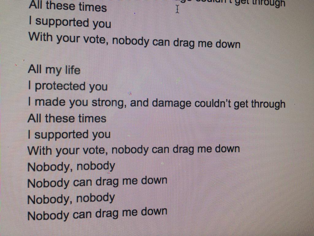 itscellwall's tweet photo. sneak peek of my new campaign song: Drag Me Down (Cell Wall Edition) #erfurdtorganelleelection2015 http://t.co/djARVbSiCy