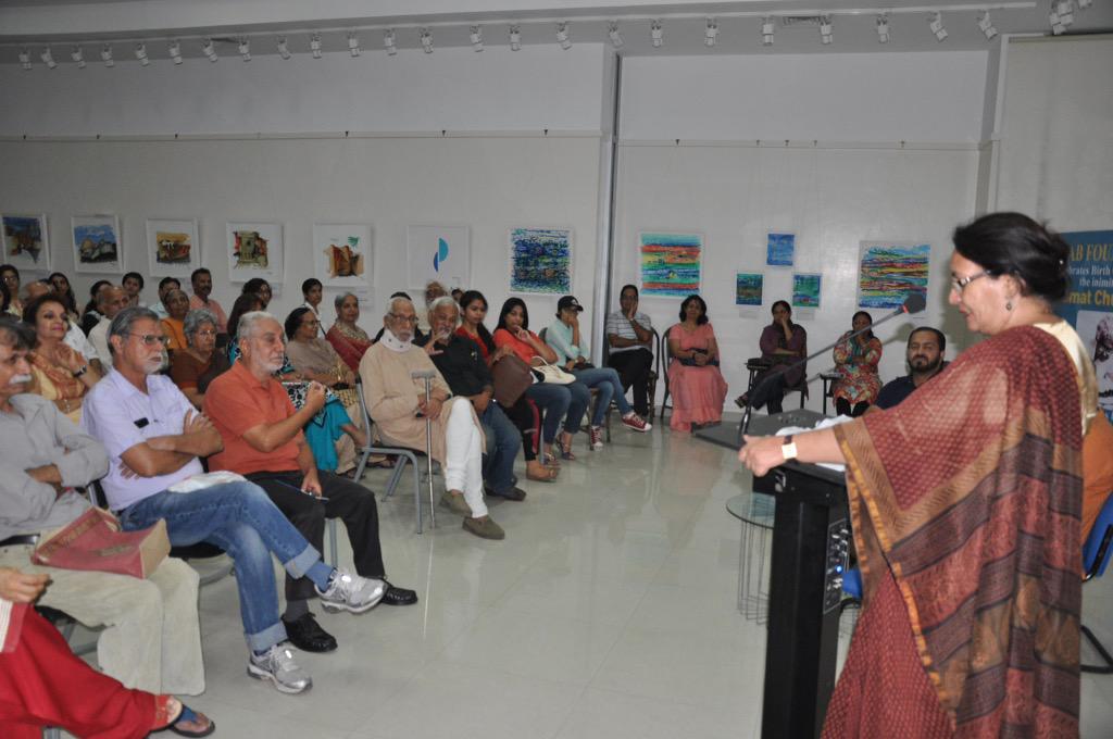 CLFChd's tweet photo. A great start to upcoming #CLF15 Eminent writer Noor Zaheer enthral the audience. Reading stories by Ismat Chugtai. http://t.co/OBVOgmuV0t