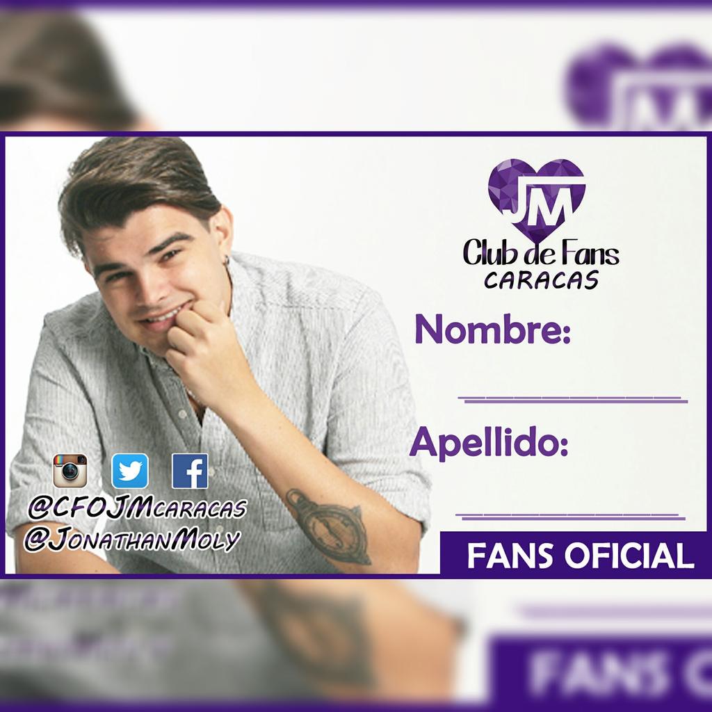CFOJMcaracas's tweet photo. ¡Molynatica! Inscribete en nuestro club de fans y podrás disfrutar de muchas sorpresas junto a @JonathanMoly http://t.co/Zs7l5qi034