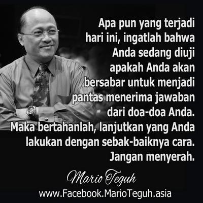 Apa pun yang terjadi hari ini, bertahanlah. Jangan menyerah. Love you! 😊😊😊