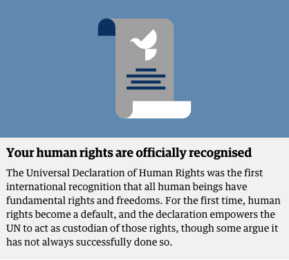 ONECampaign's tweet photo. What has the United Nations ever done for you? Find out here: http://t.co/otsAXG6fL6 via @Guardian http://t.co/rrLLWOuSOI