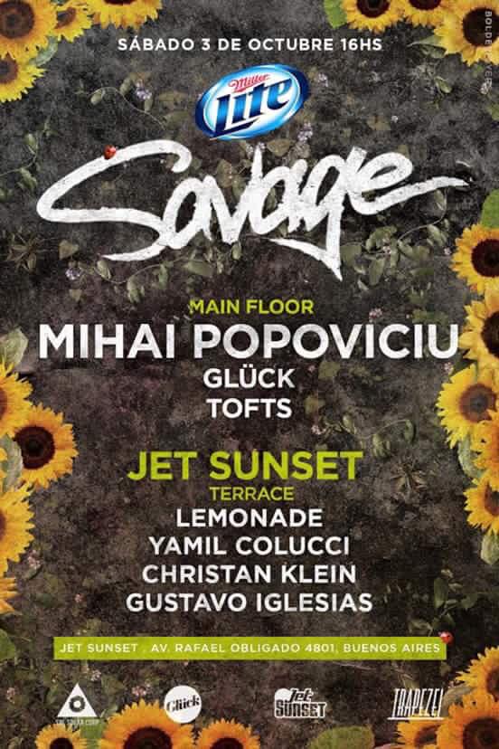 JET SUNSET / SAVAGE ⛵️🎶

Saturday 03 October. Open 04PM

Special Guest: #MIHAIPOPOVICIU  

#millerlite #jetsunset