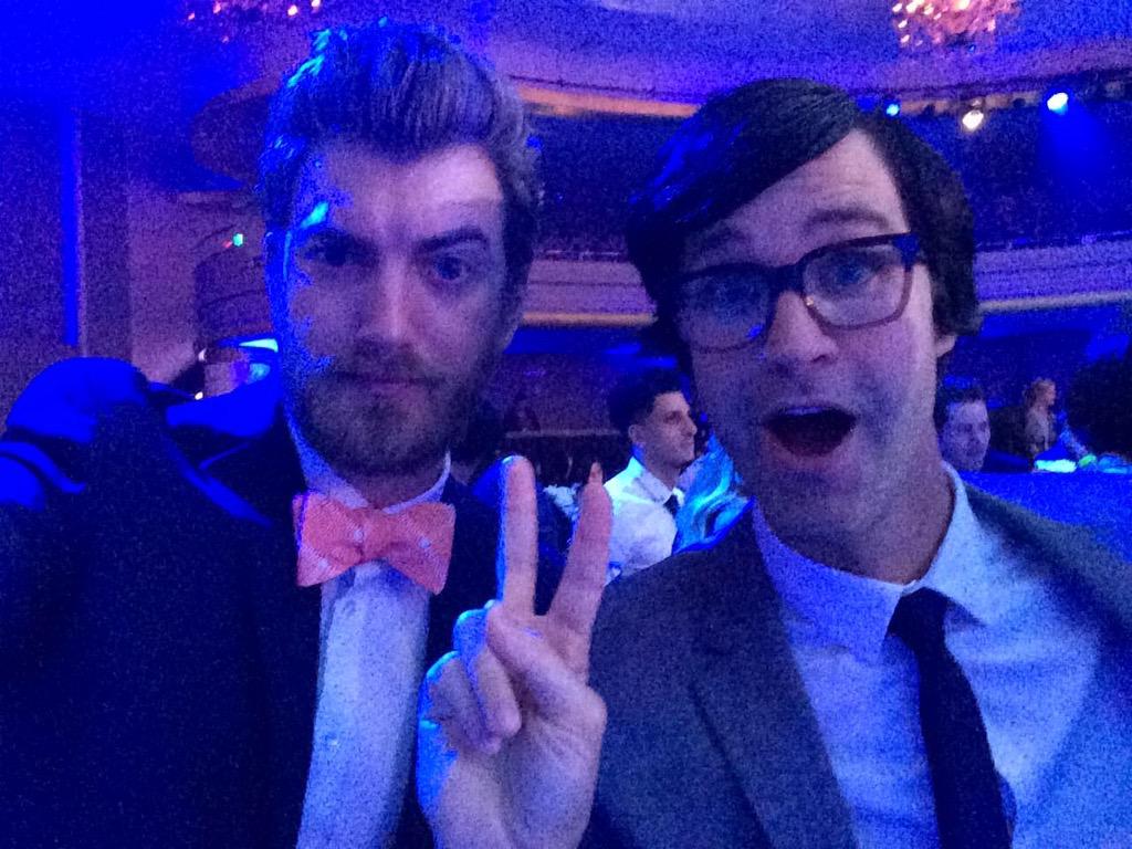 Mythical's tweet photo. We are at the @streamys! Link is making peace signs! http://t.co/Me0iVjjTVa