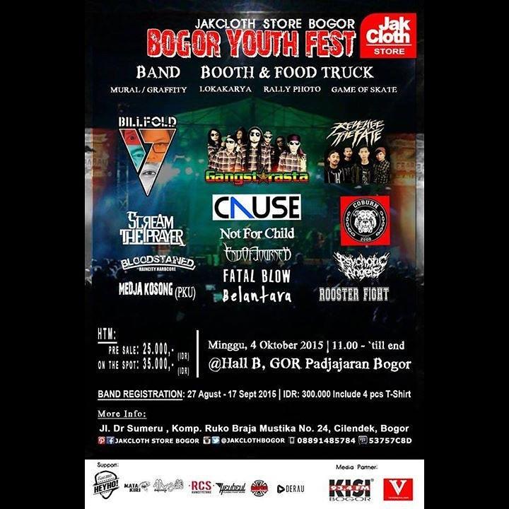 Info Gigs Bali (@baligigs) on Twitter photo BOGOR YOUTH FEST | 4 Oktober | At Hall B, Gor Padjajaran Bogor | w/ @billfoldx <a href="/REVENGETHEFATE/">REVENGE THE FATE</a> <a href="/Gangstarasta/">GangstarastaOFFICIAL</a> dll BOGOR YOUTH FEST | 4 Oktober | At Hall B, Gor Padjajaran Bogor | w/ @billfoldx <a href="/REVENGETHEFATE/">REVENGE THE FATE</a> <a href="/Gangstarasta/">GangstarastaOFFICIAL</a> dll