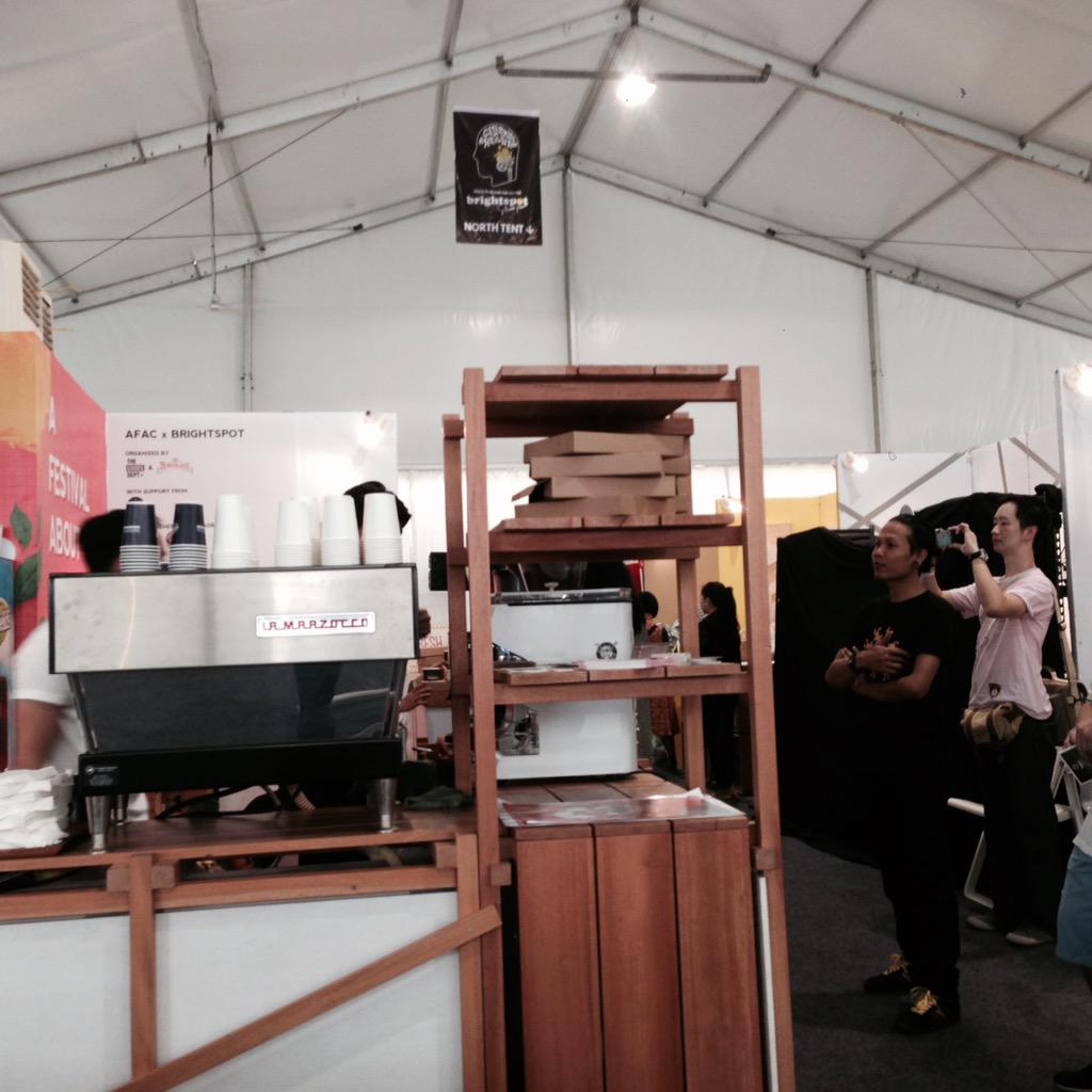 Only 11am and it's already hoppin' at the #AFAC2015 X @BrightspotMRKT booth. Come see us in the North Tent. ☕️