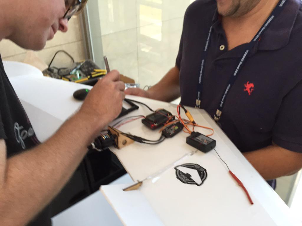 misterpw's tweet photo. Delicate surgery required on this drone #foss4 @smathermather http://t.co/qyp27l81Nw