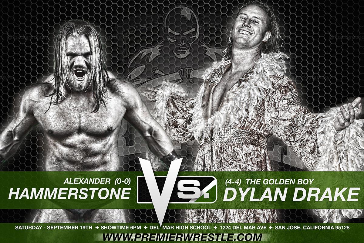 PREMIERwrestle's tweet photo. Alexander Hammerstone looks to stand out in his #PREMIERX debut but Dylan Drake won't let a name be made through him! http://t.co/R3Fl8vkGOd