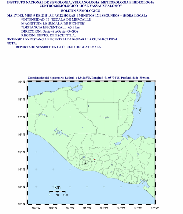 byronramirez01's tweet photo. #CONRED #Guatemala sismo se registró a las 22:09 horas; Magnitud: 4.0; Epicentro Departamento de Escuintla #TemblorGt http://t.co/SSLdGT8UWq