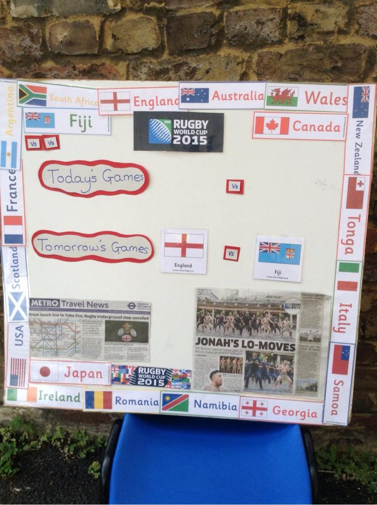 Keeping track of the RWC 2015 at Jenniflowers Preschool! <a href="/rugbyworldcup/">Rugby World Cup</a> <a href="/EnglandRugby/">England Rugby</a> <a href="/Springboks/">Springboks</a>  <a href="/RugbytotsSWLond/">Rugbytots SW London</a>