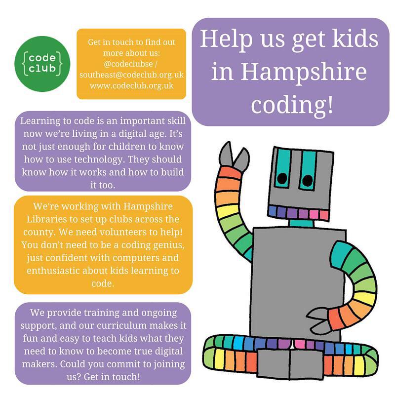 We need your help! We're building a #codeclub with <a href="/codeclubse/">Code Club South East</a>, can you help? #hantsdig