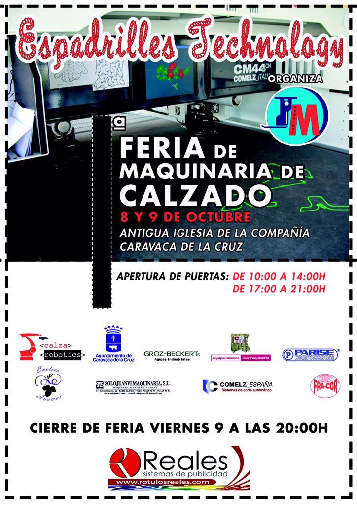 8 y 9 de octubre en #Caravaca  "Feria de Maquinaria de Calzado" en la vanguardia del calzado y la marroquinería.