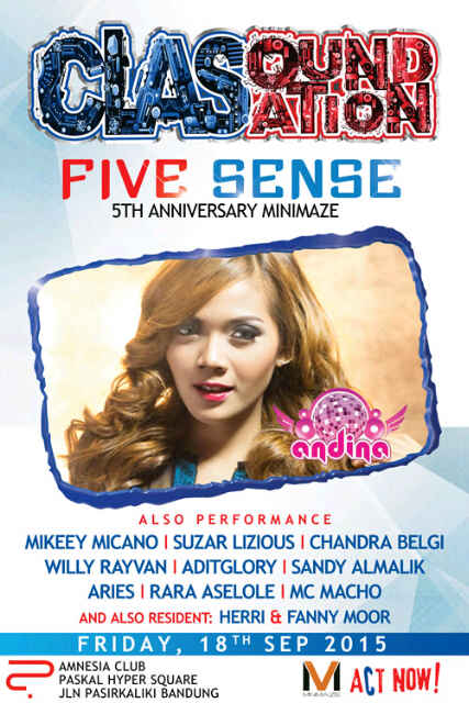 #BdgTONIGHT 18'sept'2015 "FIVESENSE" @amnesia_bandung w/ <a href="/dj_andina/">Andina Paramitha</a> @mickeymicanno <a href="/ADITGLORY_/">ADITGLORY!!</a> <a href="/BdgParty_Club/">Bdg Party Club</a>